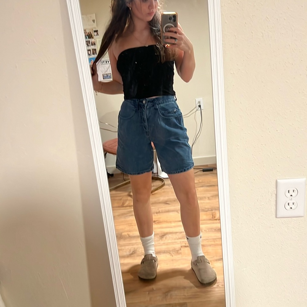 Y2K LONG SHORTS DARK DENIUM